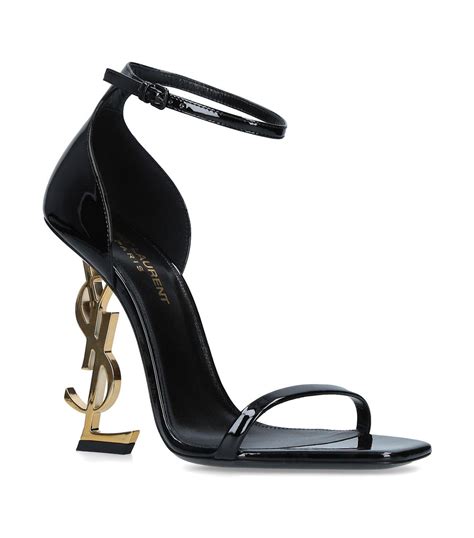 ysl black patent heels|opyum patent leather sandals.